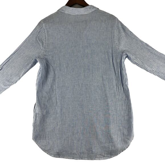 BeachLunchLounge Collection Micro Stripe Tunic SZ SM Cotton/Linen EUC💗 - Picture 3 of 8